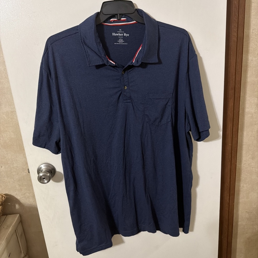 HAWKER RYE Performance Short Sleeve Collared Polo Tee Shirt